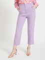 Women'S Luxury Banana Crepe Lilac Skin Fit Multi Pleated Trouser