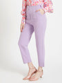 Women'S Luxury Banana Crepe Lilac Skin Fit Multi Pleated Trouser