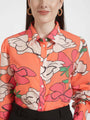 Luxury Cambric Digital Print Puff Sleeve Shirt