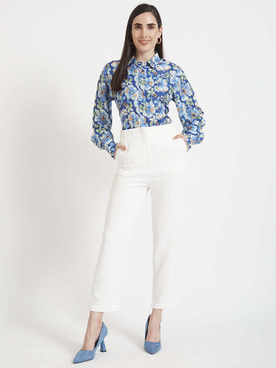 Premium Muslin Digital Print Puff Sleeve Shirt