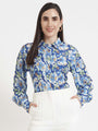 Premium Muslin Digital Print Puff Sleeve Shirt