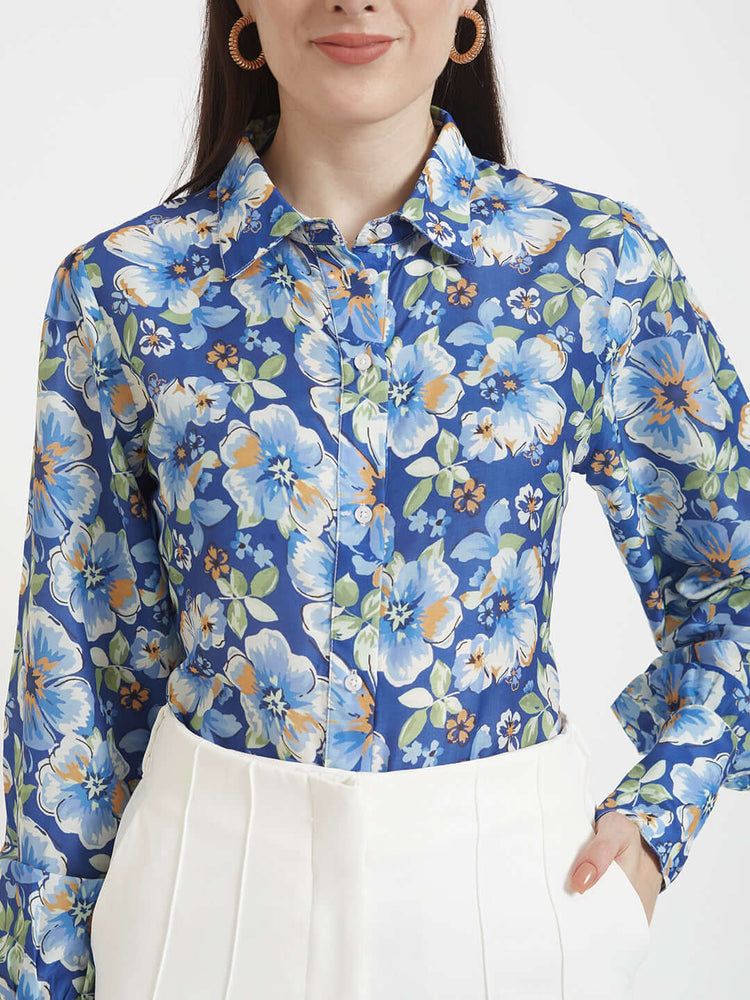 Premium Muslin Digital Print Puff Sleeve Shirt
