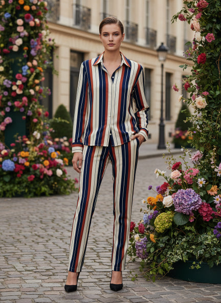 Premium Rayon Striped Coord Set