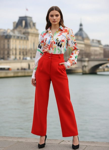 Banana Crepe Mars Red K Pant