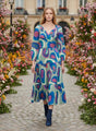 Rayon Printed A Line Full Sleeve Maxi Dress