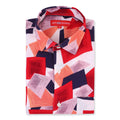 Women'S Premium Rayon Shirt With Red And Blue Print
