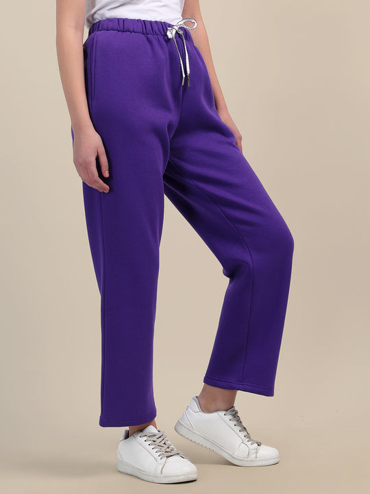 Amswan Womens Premium Cotton Purple Sweatpant