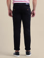 Navy Casual Trousers Solid Cotton Lycra, Smart Fit
