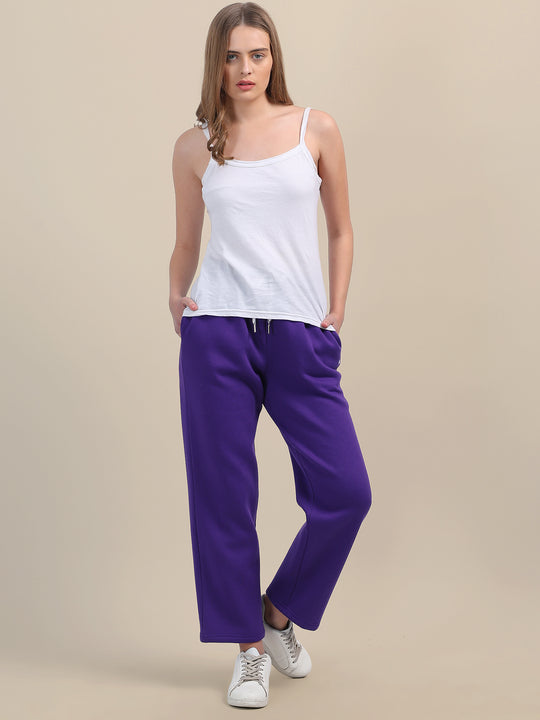 Amswan Womens Premium Cotton Purple Sweatpant