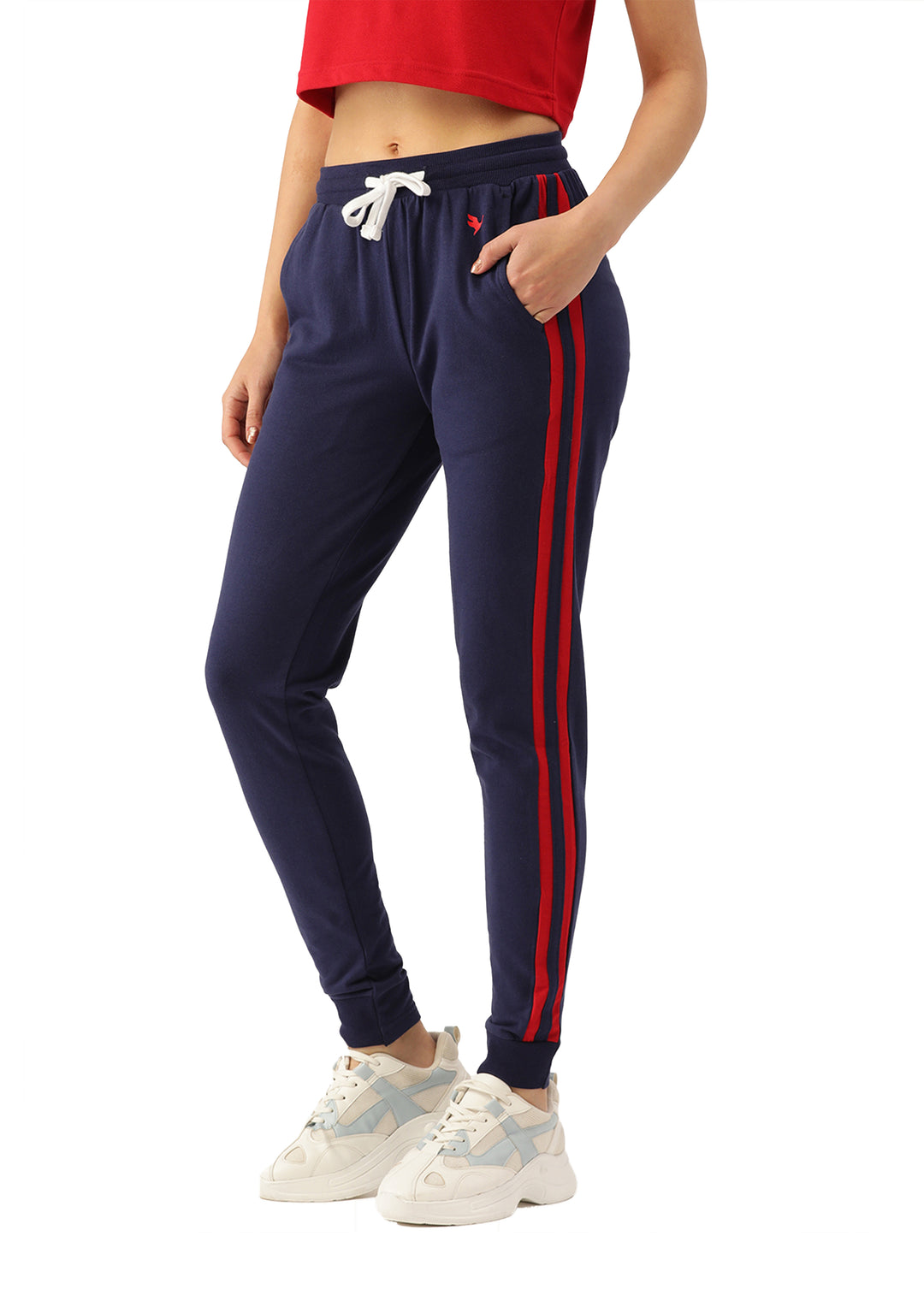 Womens Cotton Lycra Smart Fit Solid Track Pants