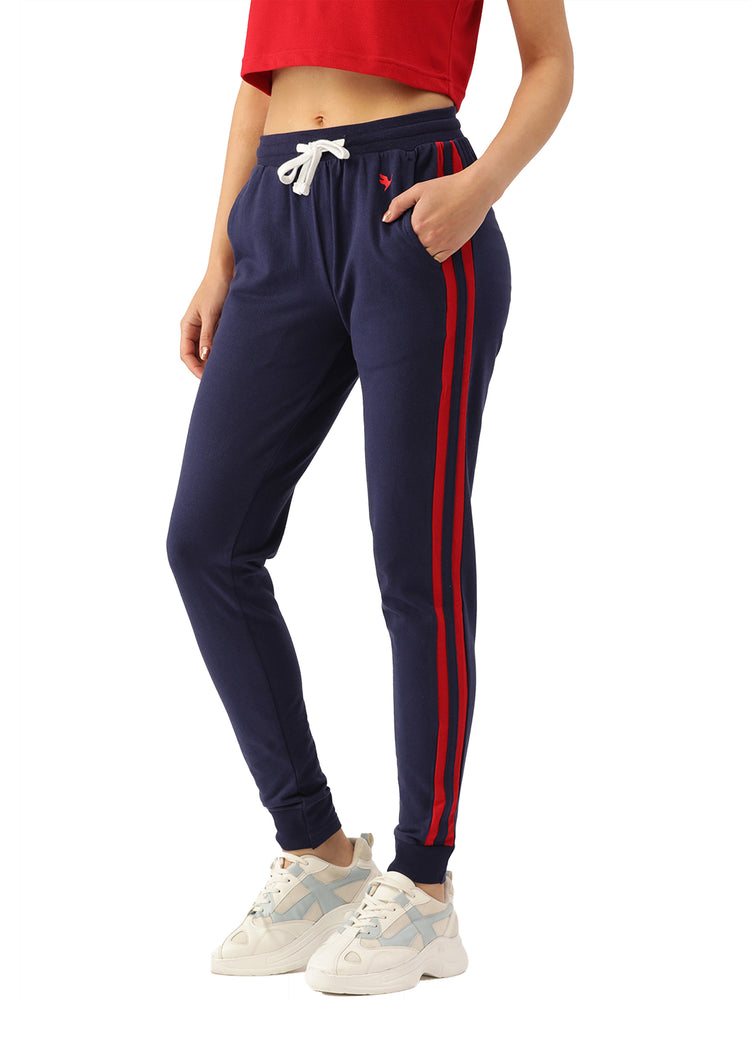 Womens Cotton Lycra Smart Fit Solid Track Pants