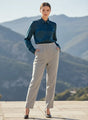 Banana Crepe Carbon Skin Fit With Multi Pleated Trouser