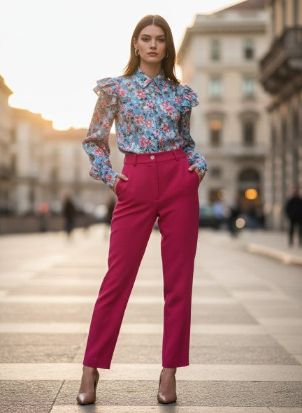 Banana Crepe Hibiscus C Pant