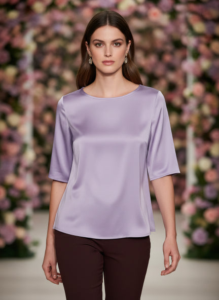 Elegant Lavender European Satin Top