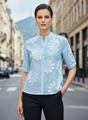 Luxury Floral Embossed Satin Top for Women