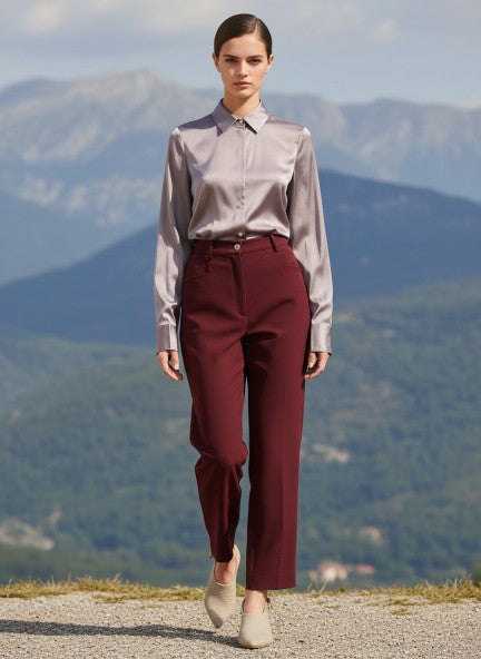 Banana Crepe Mahogany C Pant