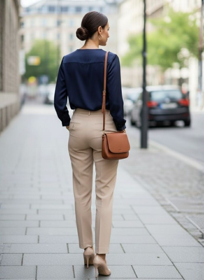 European Satin Bishop Sleeves Top