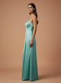 One-Shoulder European Satin Dress Mint Frost