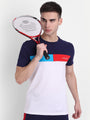 MENS PREMIUM COTTON LYCRA COLOURBLOCK PRINTED HALF SLEEVE CREW NECK T-SHIRTS