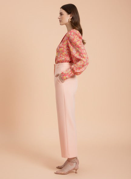 WOMEN'S LUXURY BANANA CREPE STRAIGHT FIT WITH FLAP POCKET TROUSER