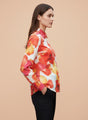 Premium American Crepe Multicolour Long Length Curved Hem Digital Print Shirt