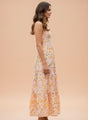 Cambric Digital Print  Maxi Dress With Slash Pocket
