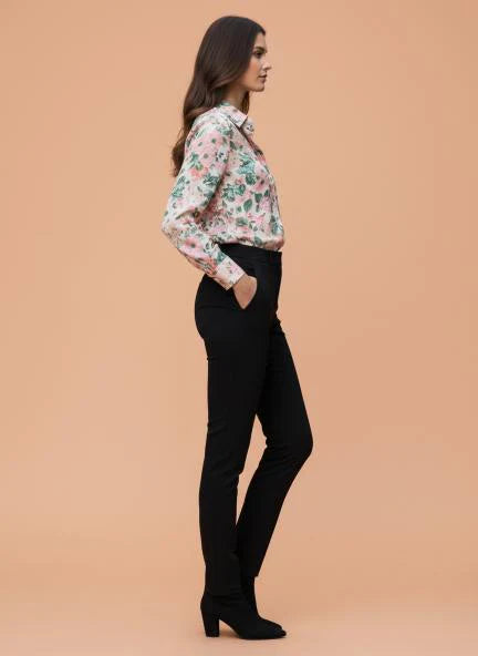 Cambric Multicolour Regular Length Straight Hem Digital Print Shirt