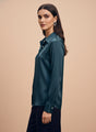 Modal Satin Shirt for Women  Deep Teal