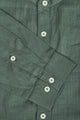 Amswan Premium Men'S Green Crinkle Cotton Shirt - Mandarin Collar, Long Sleeves
