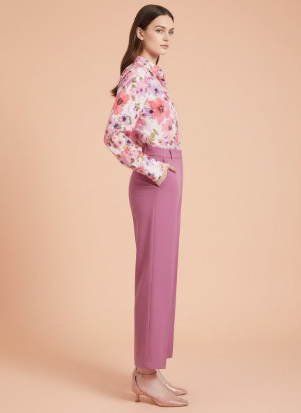 WOMEN'S LUXURY BANANA CREPE STRAIGHT FIT WITH FLAP POCKET TROUSER