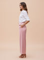 European Satin Flared Pleated Trouser