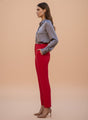 Banana Crepe Hibiscus Skin Fit With Multi Pleated Trouser
