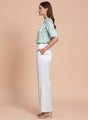 European Satin Regular Fit Flared Trouser