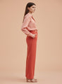 Banana Crepe French Rose Straight Fit Flap Pocket Trouser