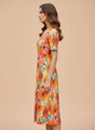 Premium American Crepe Digital Print  Maxi Dress With Slash Pocket