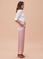 European Satin Flared Pleated Trouser