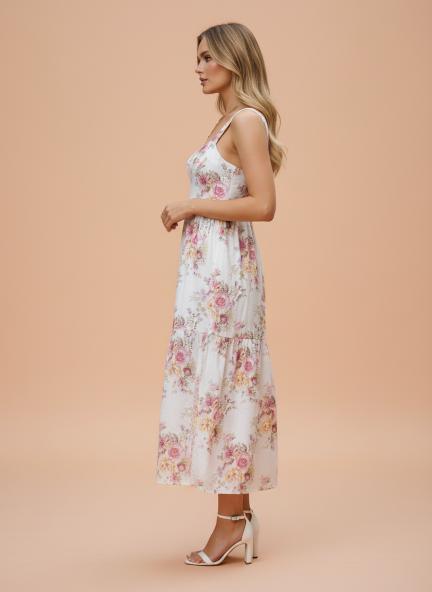 Premium Muslin Digital Print  Maxi Dress With Slash Pocket