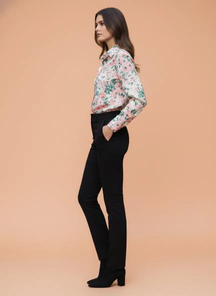 Cambric Multicolour Regular Length Straight Hem Digital Print Shirt