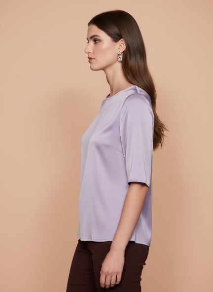 Elegant Lavender European Satin Top