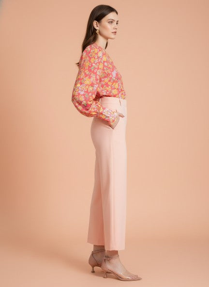 WOMEN'S LUXURY BANANA CREPE STRAIGHT FIT WITH FLAP POCKET TROUSER