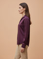 European Satin Spread Collar Shirt