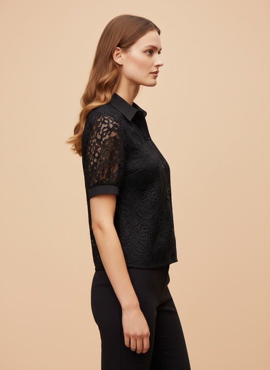 Luxury Lace Premium Textured Shirt For Womens