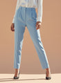 Banana Crepe Deep Teal Skin Fit Multi Pleated Trouser