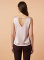 European Satin V Neck Sleeveless Top