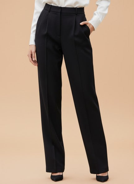 Banana Crepe Island Green Straight Fit Flap Pocket Trouser