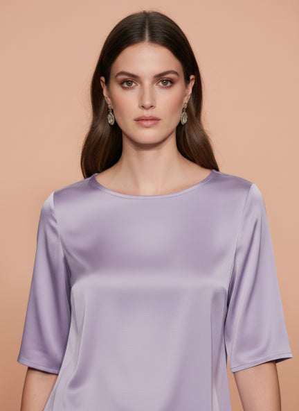 Elegant Lavender European Satin Top