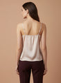 European Satin V-Neck Sleeveless Top