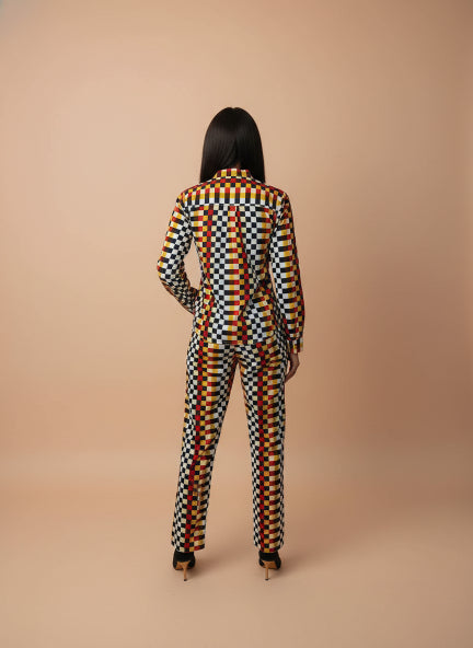 Premium Roman Satin Floral Coord Set