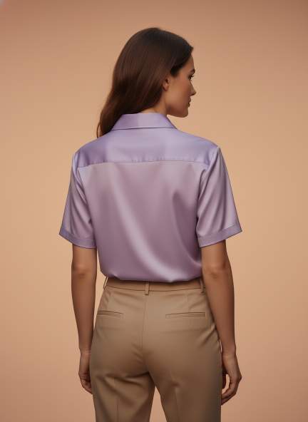 Short Sleeve European Satin Shirt