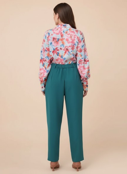 Banana Crepe Teal C Pant